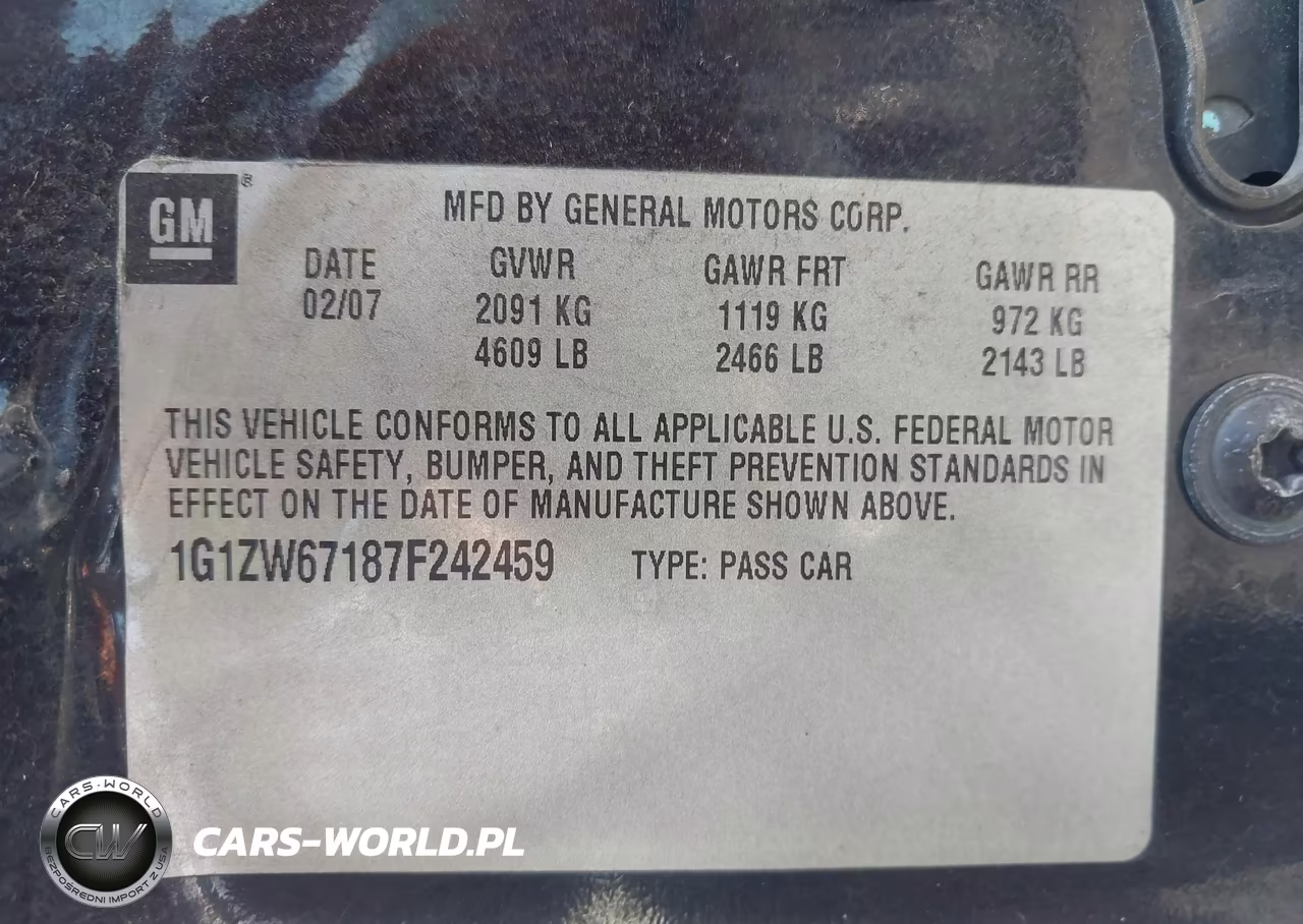 2007 Chevrolet Malibu Maxx Ss VIN:1G1ZW67187F242459 - 9