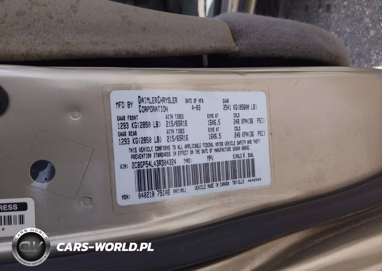 2003 Chrysler Town & Country Lxi VIN:2C8GP54L43R304324 - 9