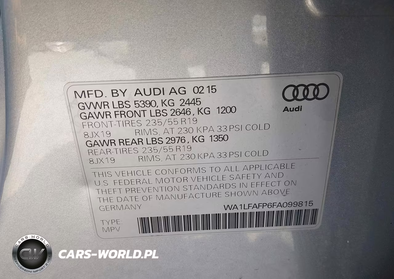2015 Audi Q5 2.0T Premium VIN:WA1LFAFP6FA099815 - 9