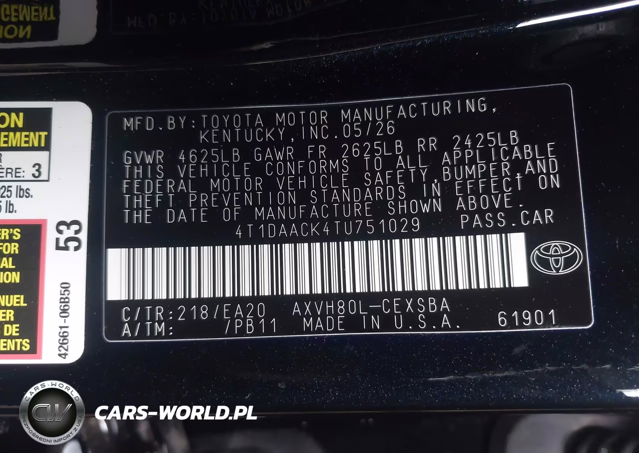 2026 Toyota Camry Se VIN:4T1DAACK4TU751029 - 9