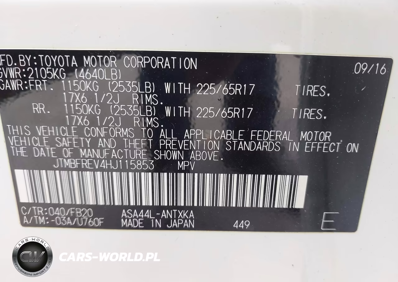 2017 Toyota Rav4 Le VIN:JTMBFREV4HJ115853 - 9