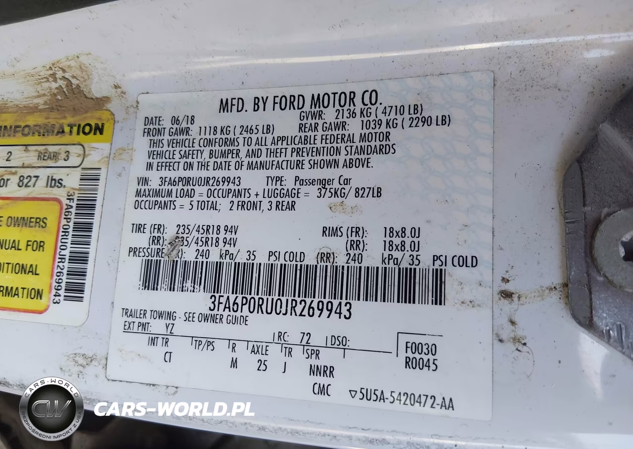 2018 Ford Fusion Hybrid Titanium VIN:3FA6P0RU0JR269943 - 9