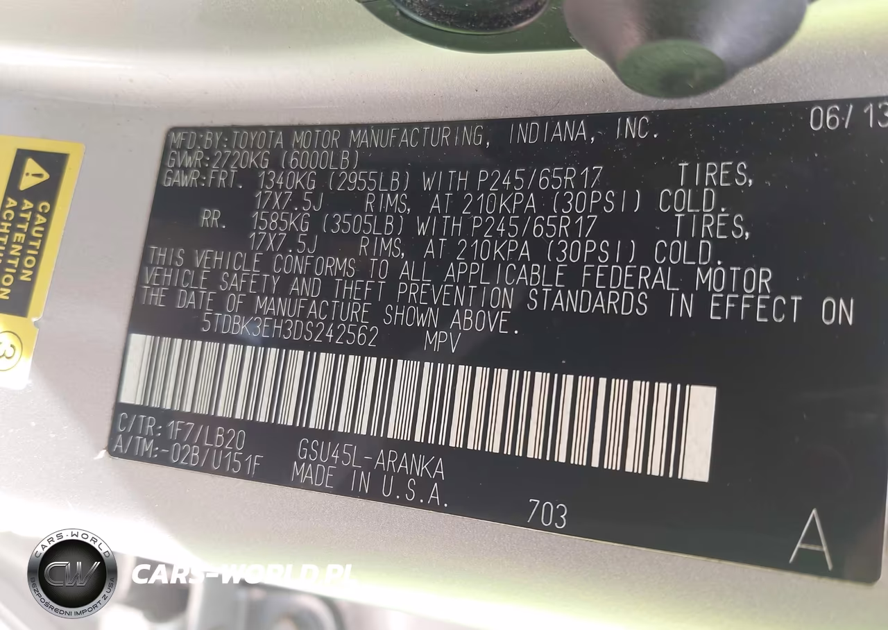 2013 Toyota Highlander Se V6 VIN:5TDBK3EH3DS242562 - 9
