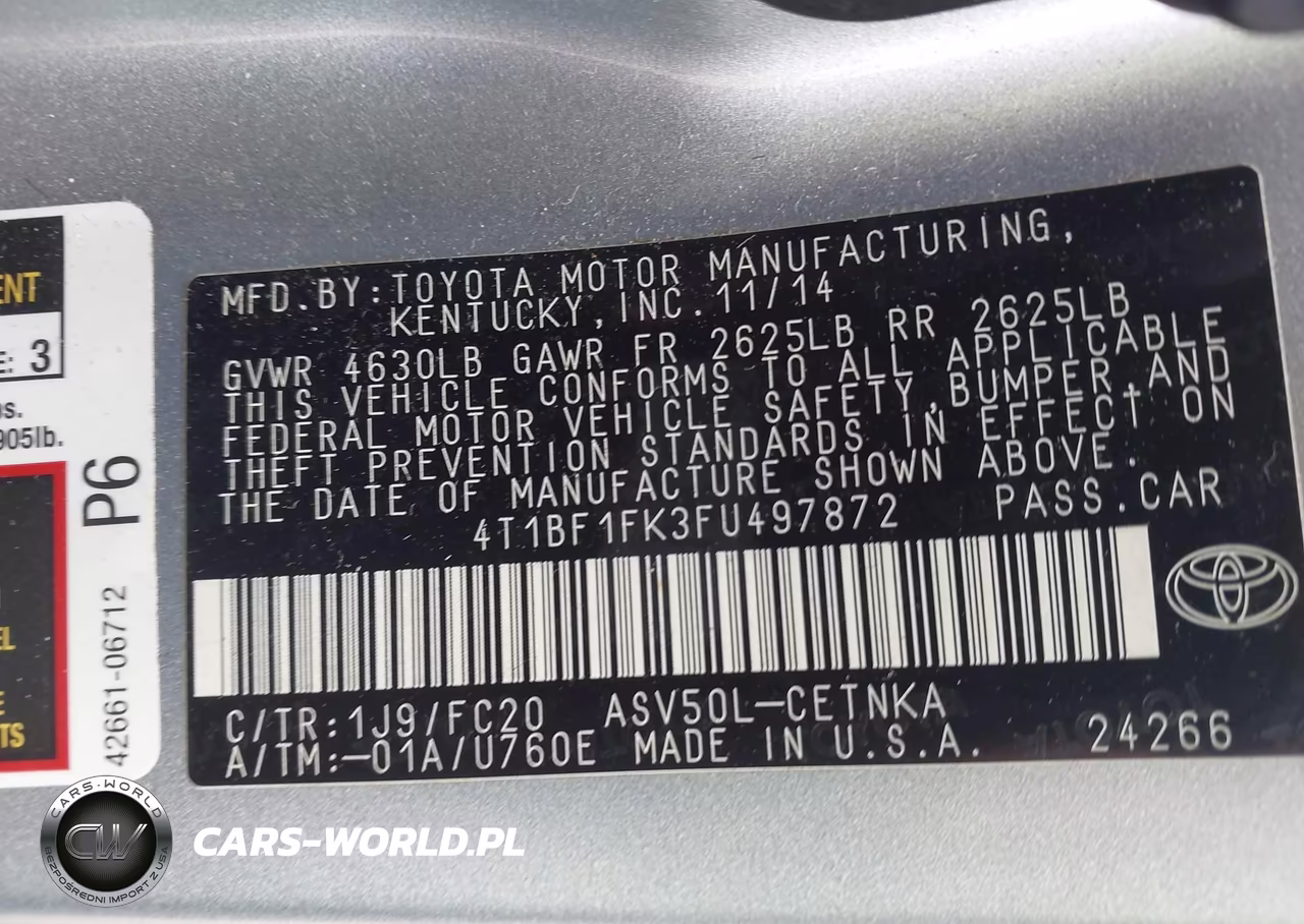 2015 Toyota Camry Le VIN:4T1BF1FK3FU497872 - 9