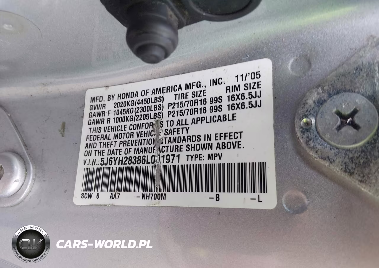2006 Honda Element Lx VIN:5J6YH28386L001971 - 9