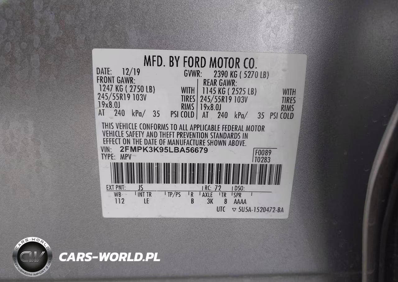2020 Ford Edge Titanium VIN:2FMPK3K95LBA56679 - 9