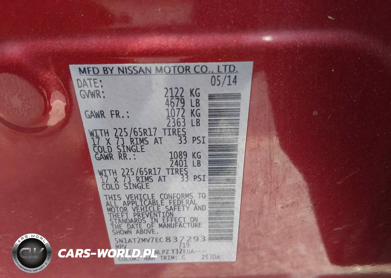 2014 Nissan Rogue S VIN:5N1AT2MV7EC837293 - 9