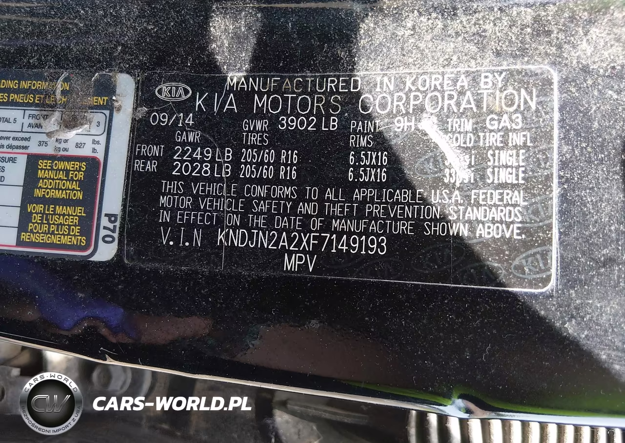 2015 Kia Soul VIN:KNDJN2A2XF7149193 - 9