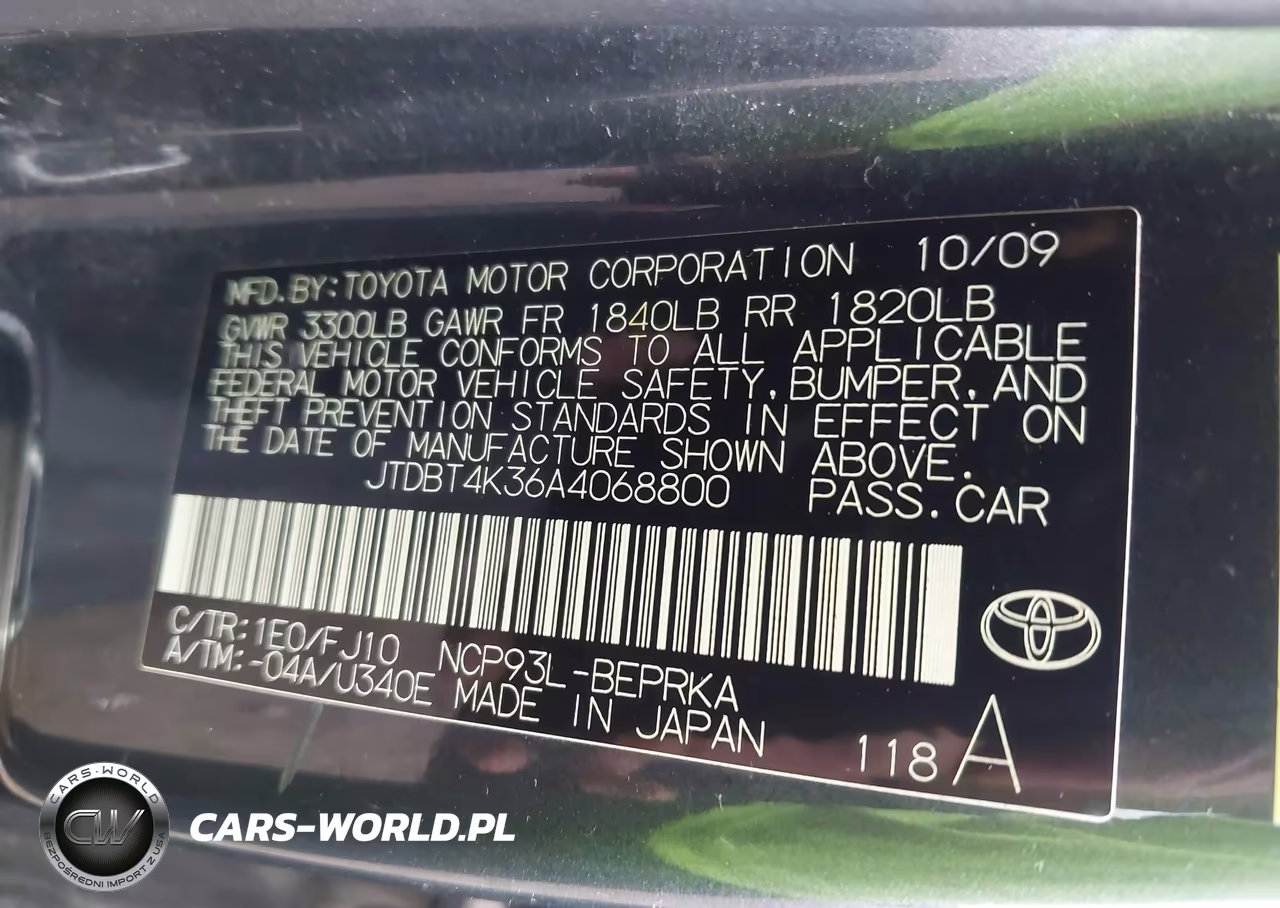 2010 Toyota Yaris VIN:JTDBT4K36A4068800 - 9