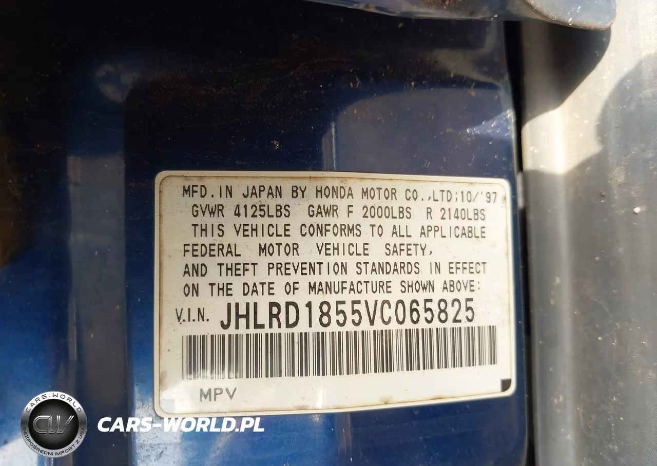 1997 Honda Cr-V VIN:JHLRD1855VC065825 - 9
