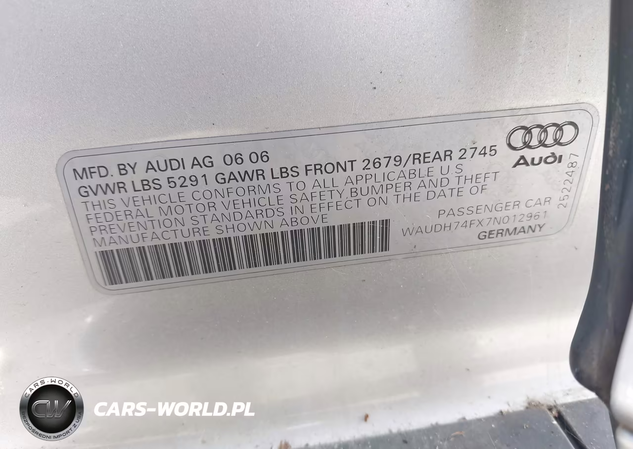 2007 Audi A6 3.2 VIN:WAUDH74FX7N012961 - 9