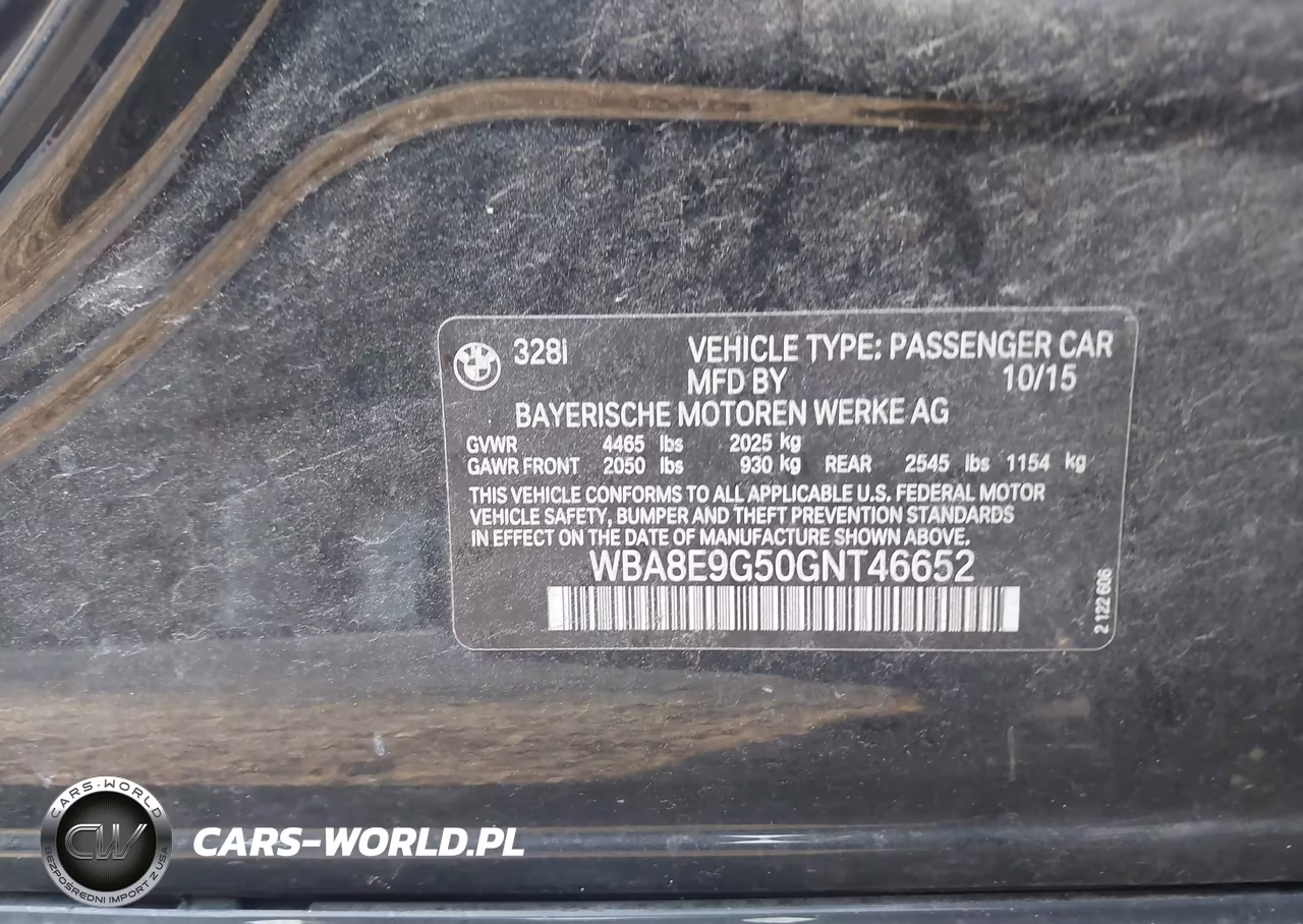 2016 BMW 328I VIN:WBA8E9G50GNT46652 - 9