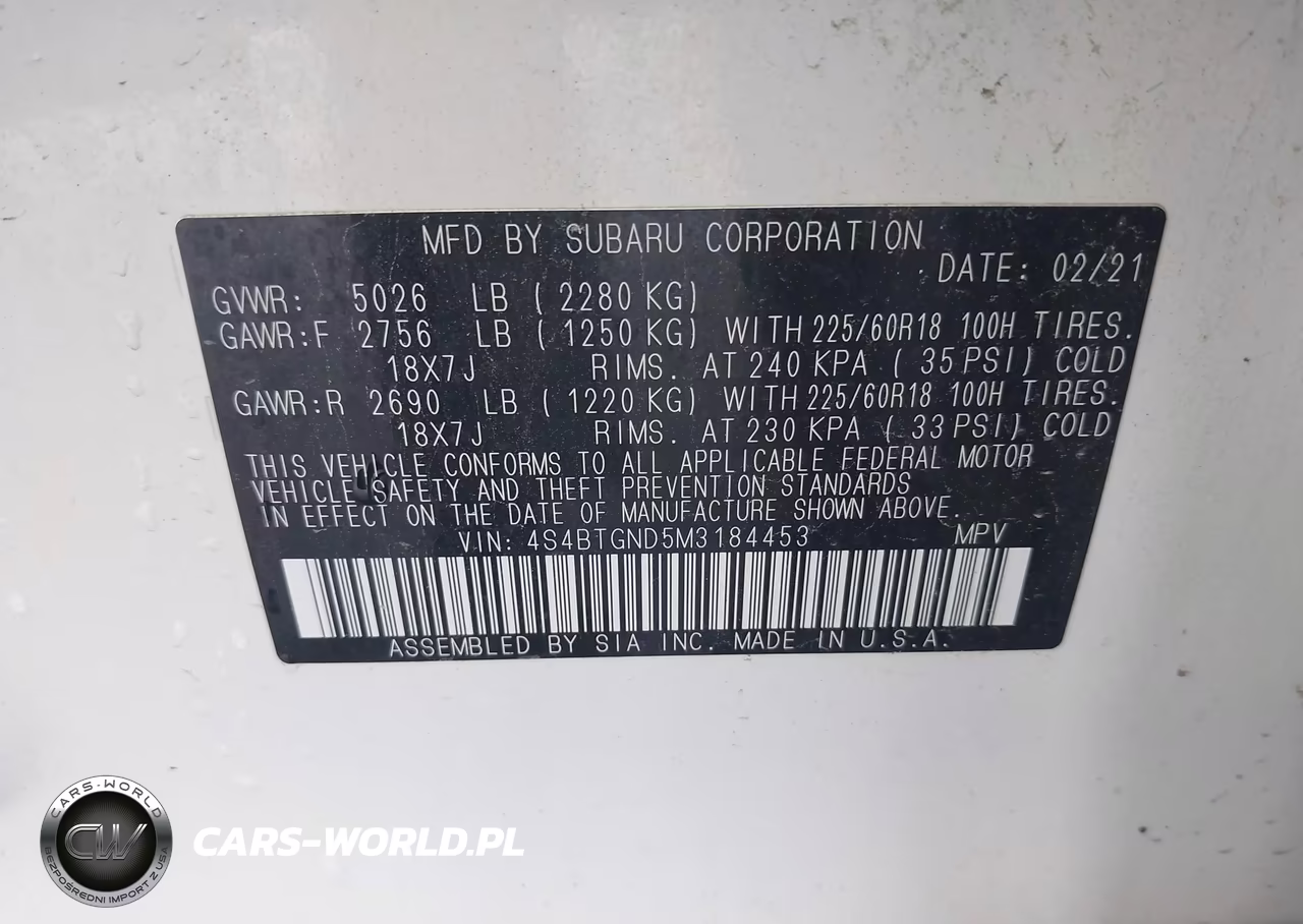 2021 Subaru Outback Limited Xt VIN:4S4BTGND5M3184453 - 9