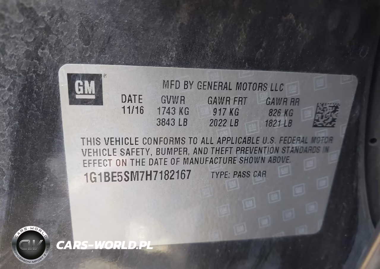 2017 Chevrolet Cruze Lt Auto VIN:1G1BE5SM7H7182167 - 9