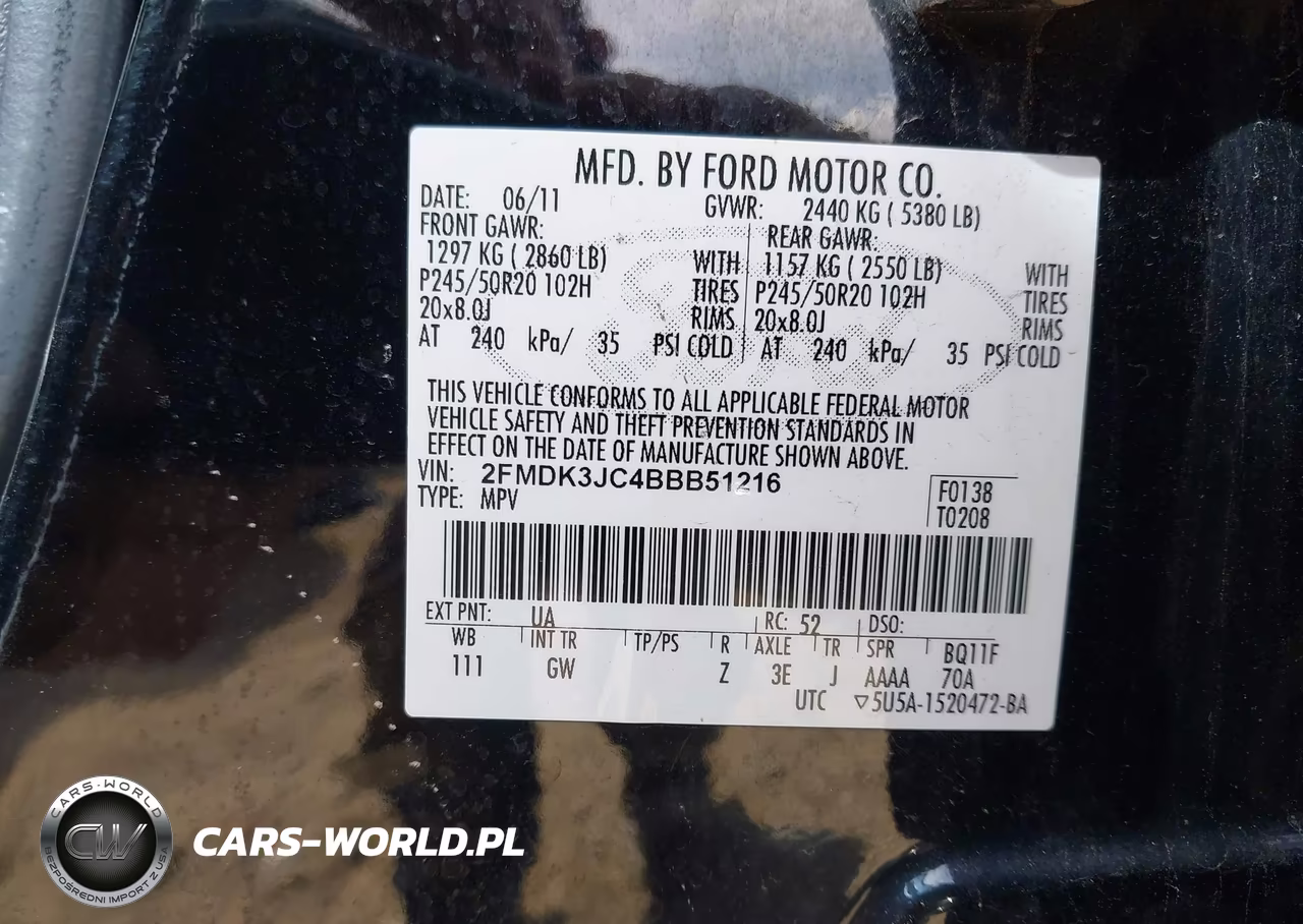 2011 Ford Edge Sel VIN:2FMDK3JC4BBB51216 - 9