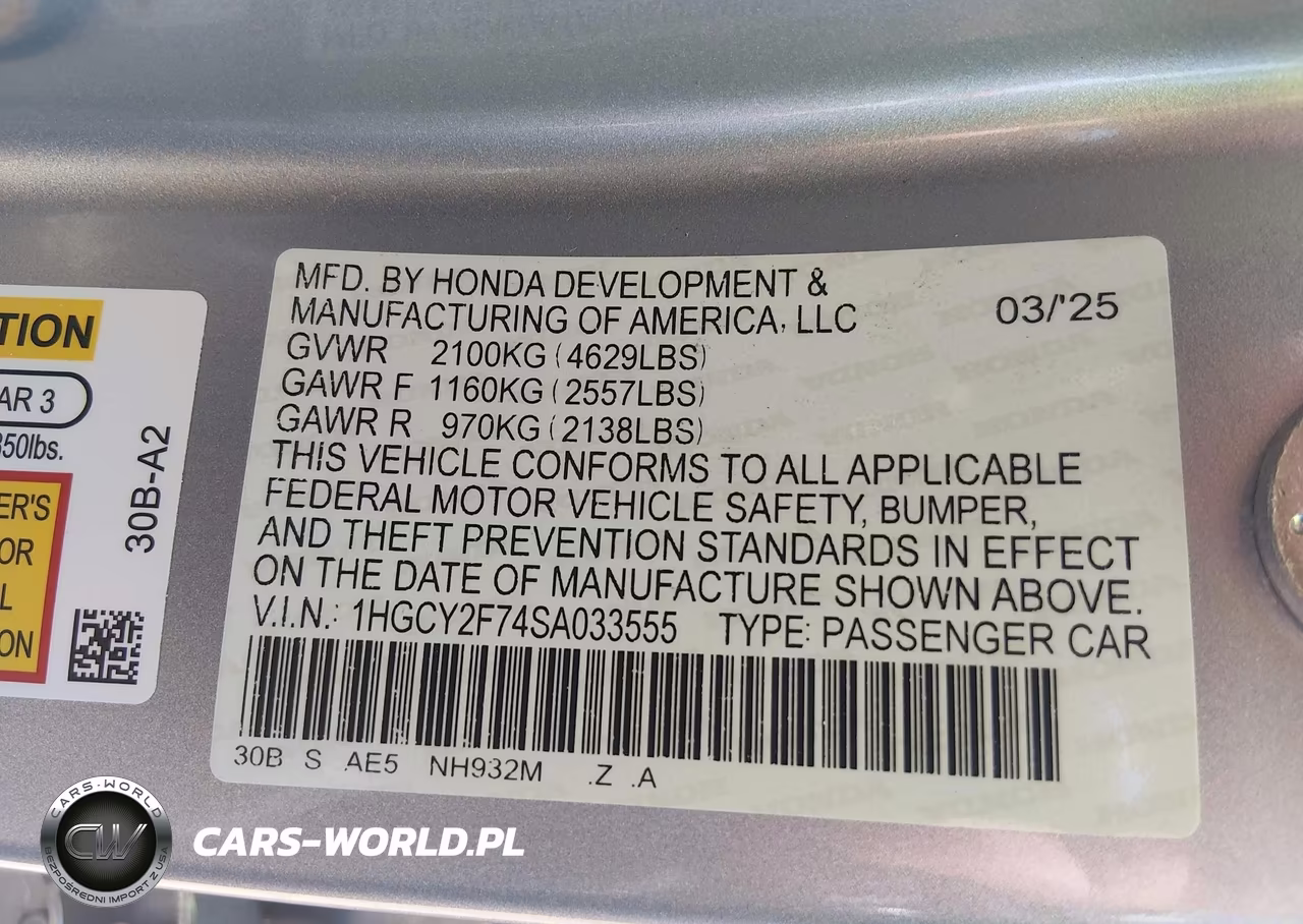 2025 Honda Accord Hybrid Sport-L VIN:1HGCY2F74SA033555 - 9