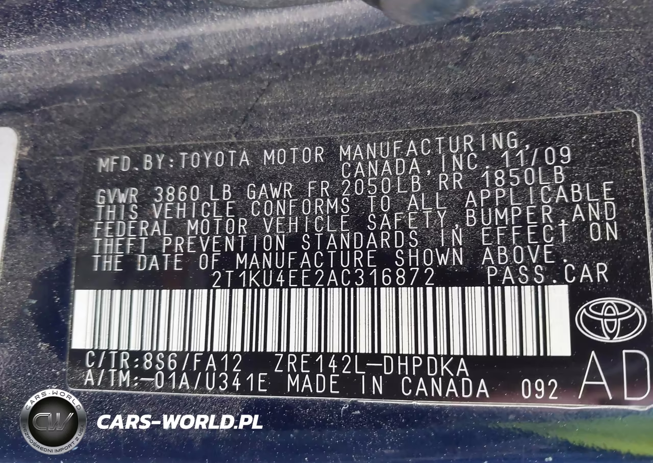2010 Toyota Matrix VIN:2T1KU4EE2AC316872 - 9