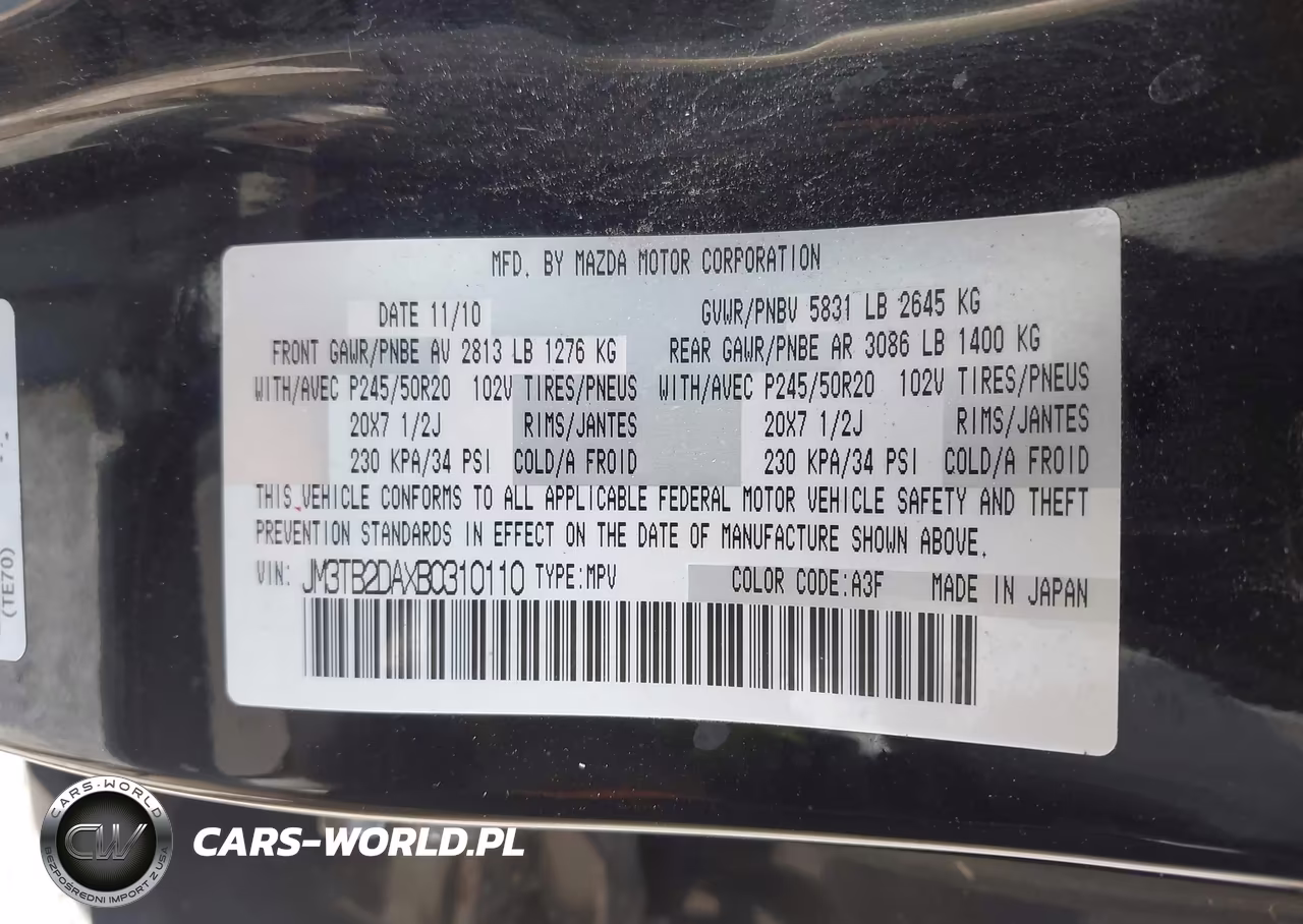 2011 Mazda Cx-9 Grand Touring VIN:JM3TB2DAXB0310110 - 9