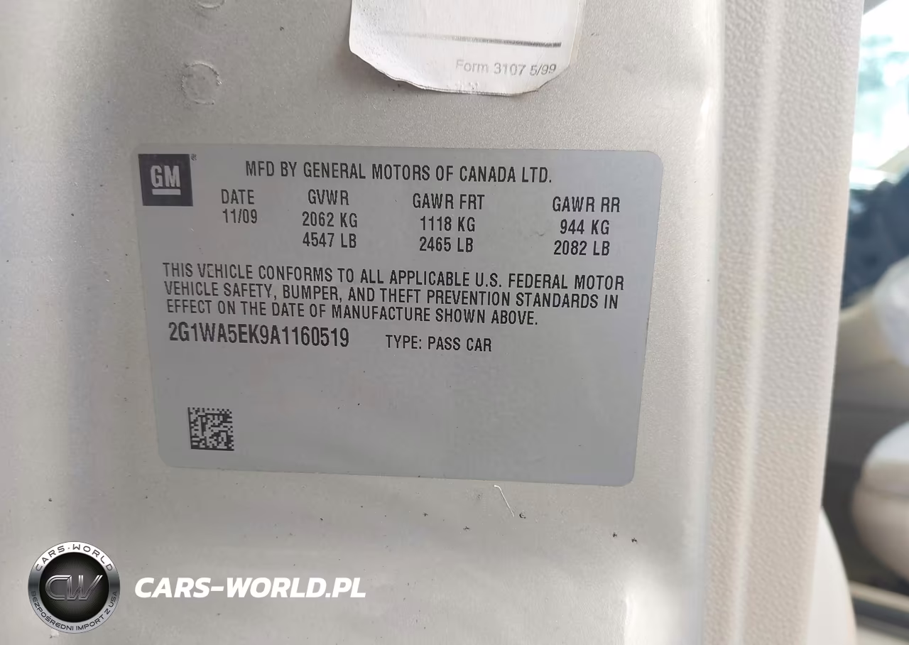 2010 Chevrolet Impala Ls VIN:2G1WA5EK9A1160519 - 9