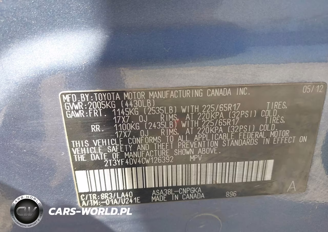 2012 Toyota Rav4 Limited VIN:2T3YF4DV4CW126392 - 9