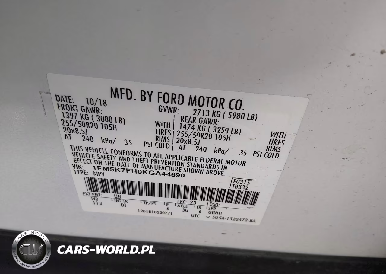 2019 Ford Explorer Limited VIN:1FM5K7FH0KGA44690 - 9