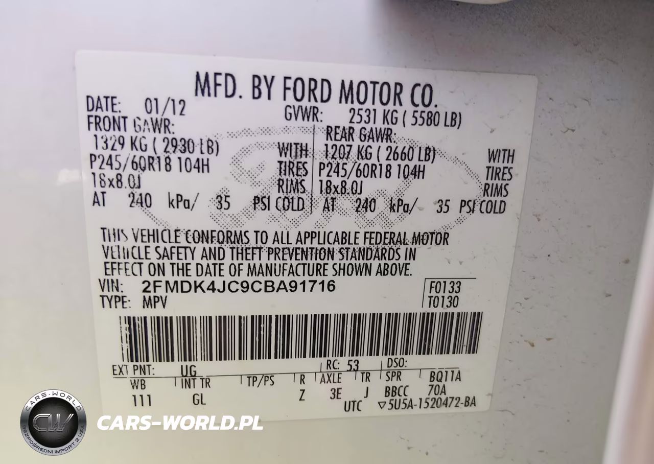 2012 Ford Edge Sel VIN:2FMDK4JC9CBA91716 - 9
