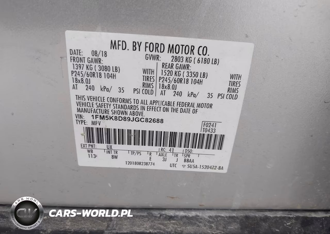 2018 Ford Explorer Xlt VIN:1FM5K8D89JGC82688 - 9