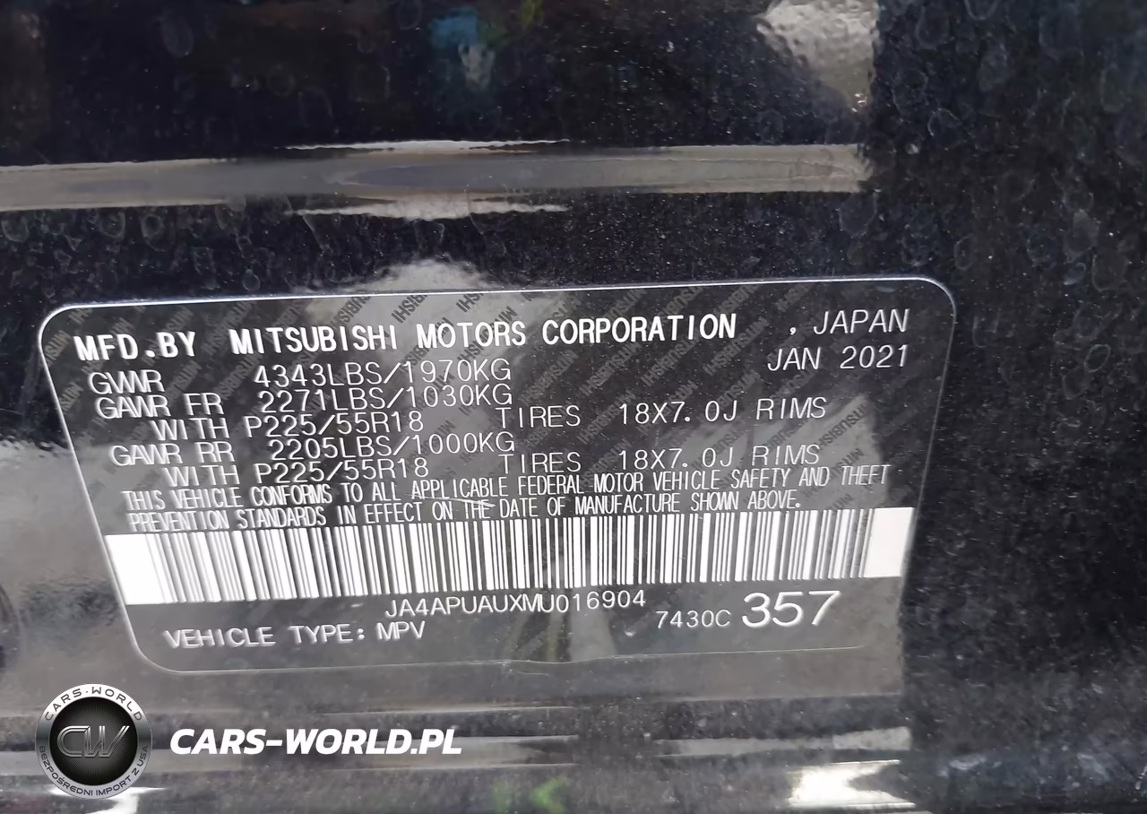 2021 Mitsubishi Outlander Sport 2.0 Be 2Wd-2.0 Es 2Wd-2.0 Le 2Wd-2.0 S 2Wd VIN:JA4APUAUXMU016904 - 9