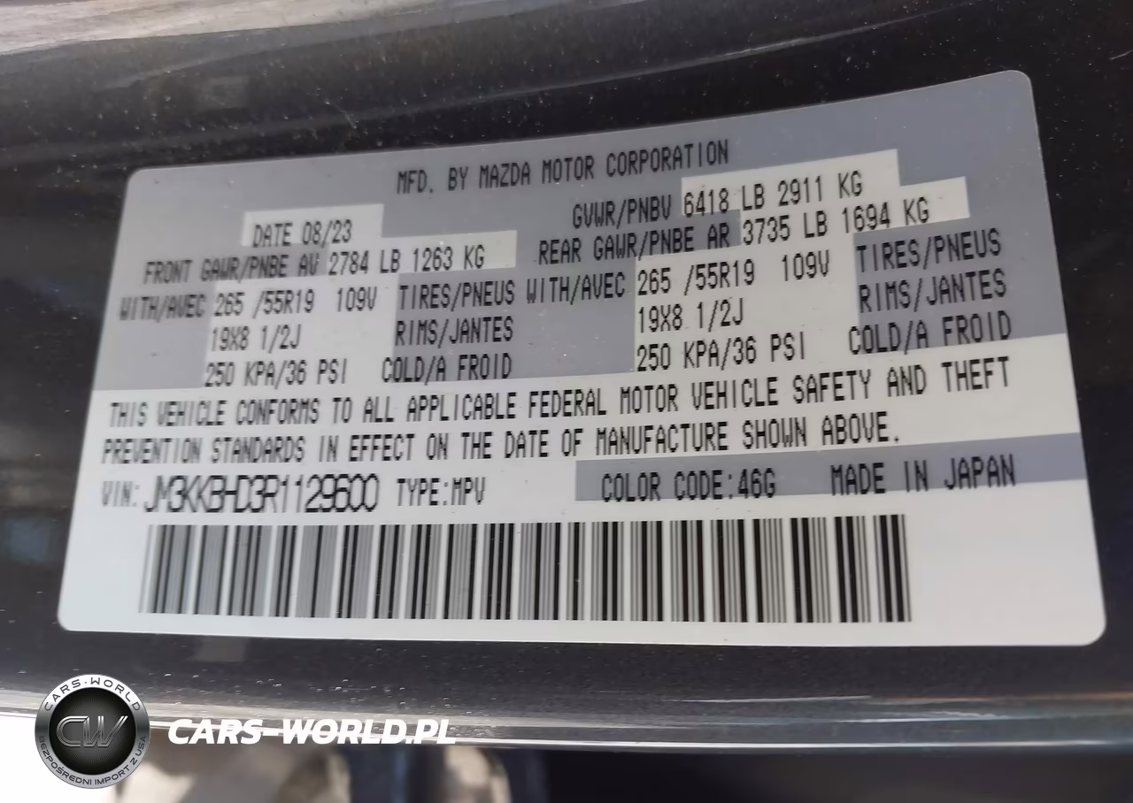 2024 Mazda Cx-90 3.3 Turbo Preferred VIN:JM3KKBHD3R1129600 - 9