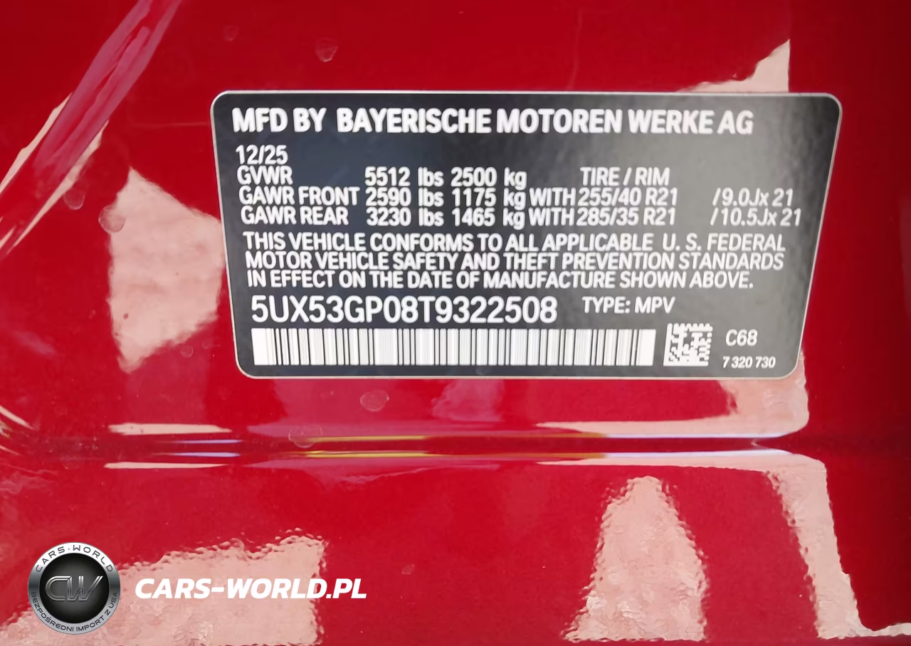 2026 BMW X3 30 xDrive VIN:5UX53GP08T9322508 - 9