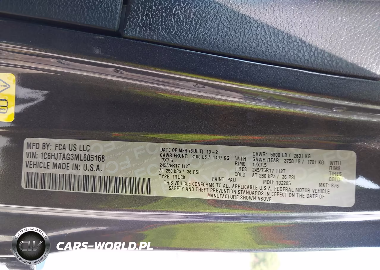 2021 Jeep Gladiator Sport S 4X4 VIN:1C6HJTAG3ML605168 - 9