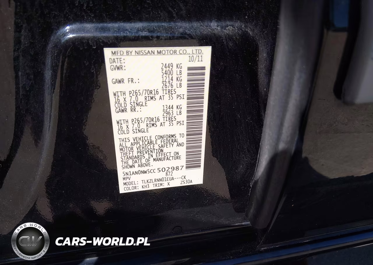 2012 Nissan Xterra S VIN:5N1AN0NW5CC502987 - 9