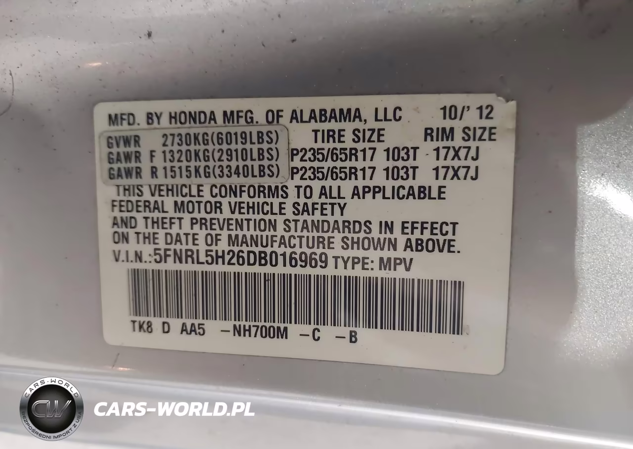 2013 Honda Odyssey Lx VIN:5FNRL5H26DB016969 - 9