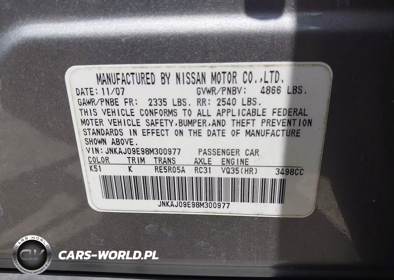2008 Infiniti Ex35 Journey VIN:JNKAJ09E98M300977 - 9