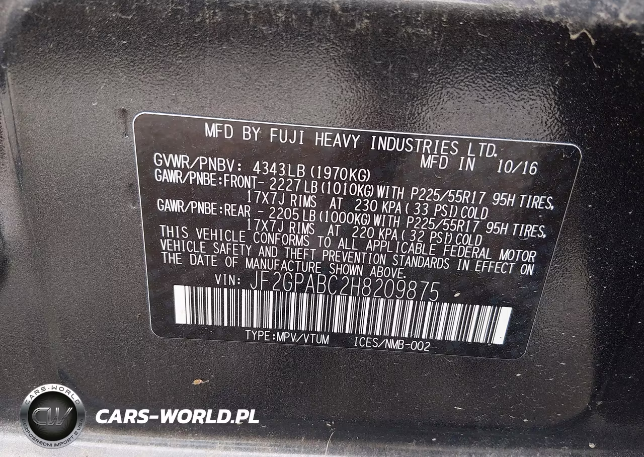 2017 Subaru Crosstrek 2.0I Premium VIN:JF2GPABC2H8209875 - 9