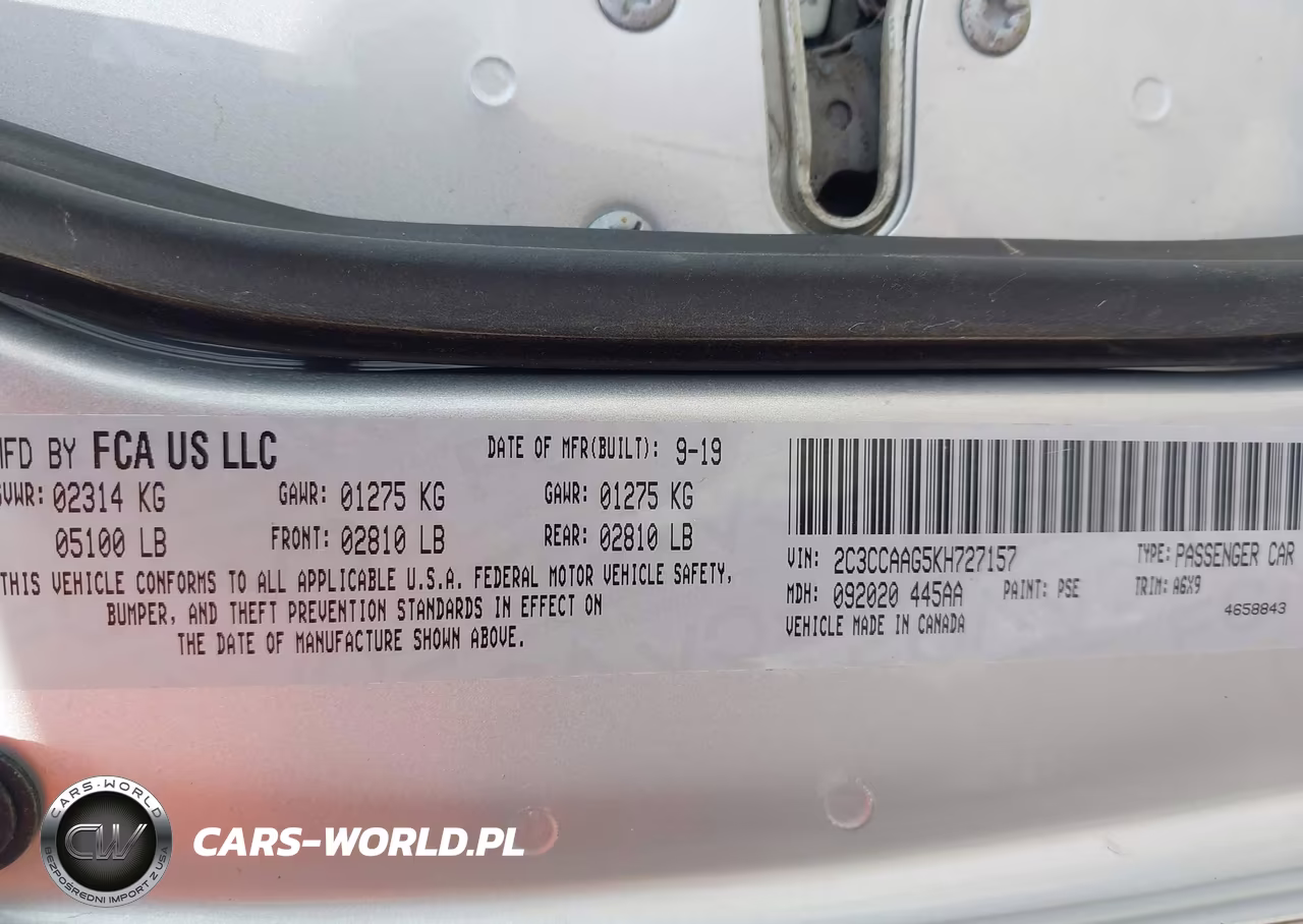 2019 Chrysler 300 Touring VIN:2C3CCAAG5KH727157 - 9