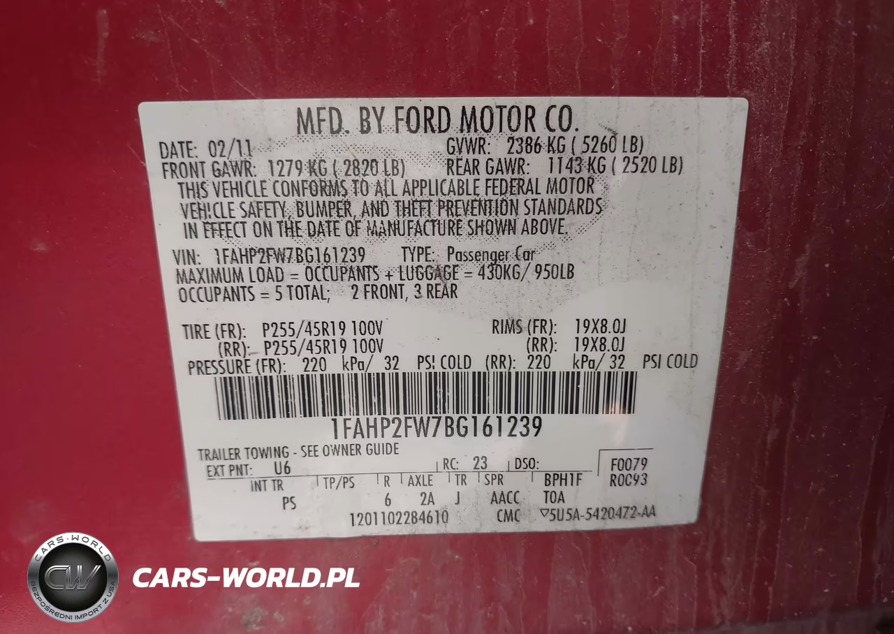 2011 Ford Taurus Limited VIN:1FAHP2FW7BG161239 - 9