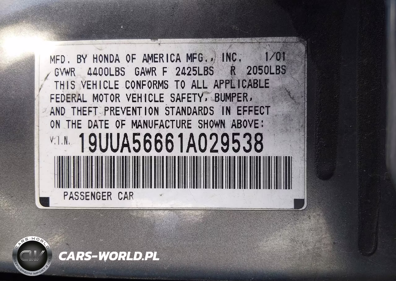 2001 Acura Tl 3.2 VIN:19UUA56661A029538 - 9