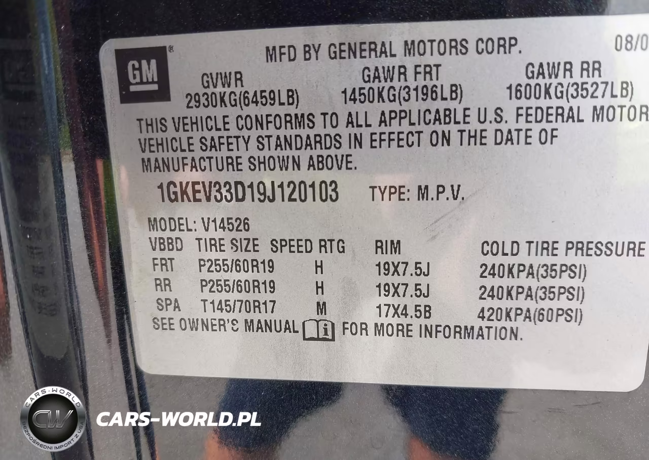 2009 GMC Acadia Slt2 VIN:1GKEV33D19J120103 - 9