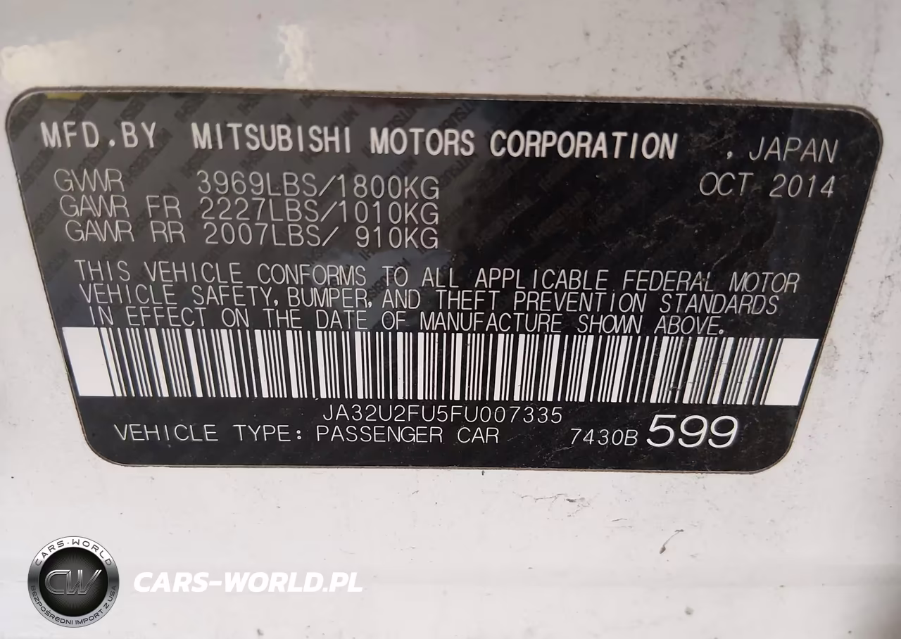2015 Mitsubishi Lancer Es VIN:JA32U2FU5FU007335 - 9