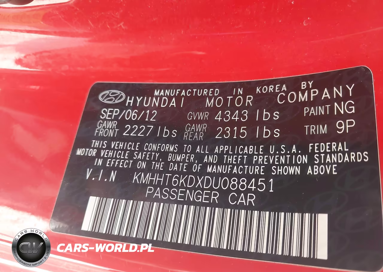 2013 Hyundai Genesis 2.0T VIN:KMHHT6KDXDU088451 - 9