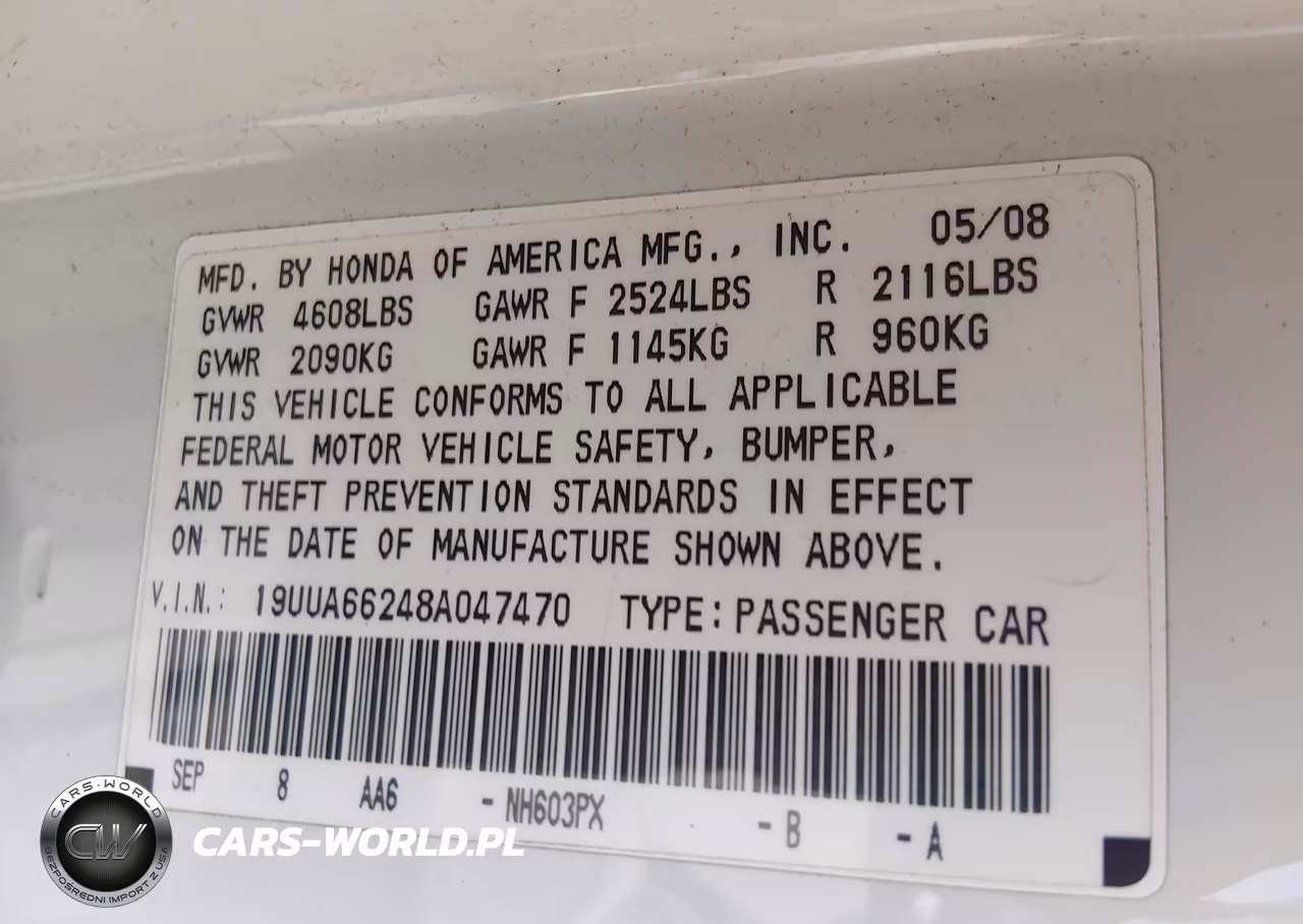 2008 Acura Tl 3.2 VIN:19UUA66248A047470 - 9