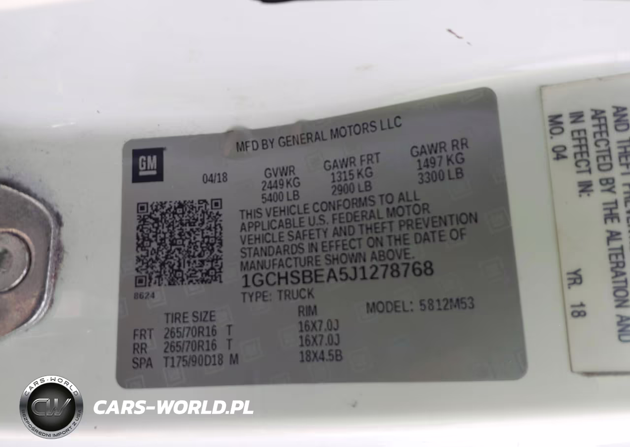 2018 Chevrolet Colorado Wt VIN:1GCHSBEA5J1278768 - 9