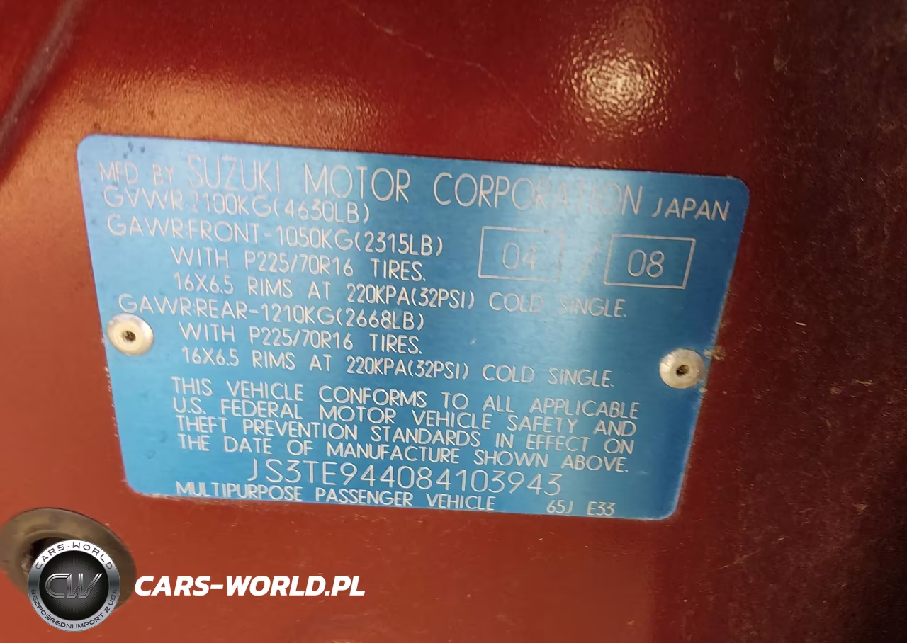 2008 Suzuki Grand Vitara Xsport W-Snrf VIN:JS3TE944084103943 - 9