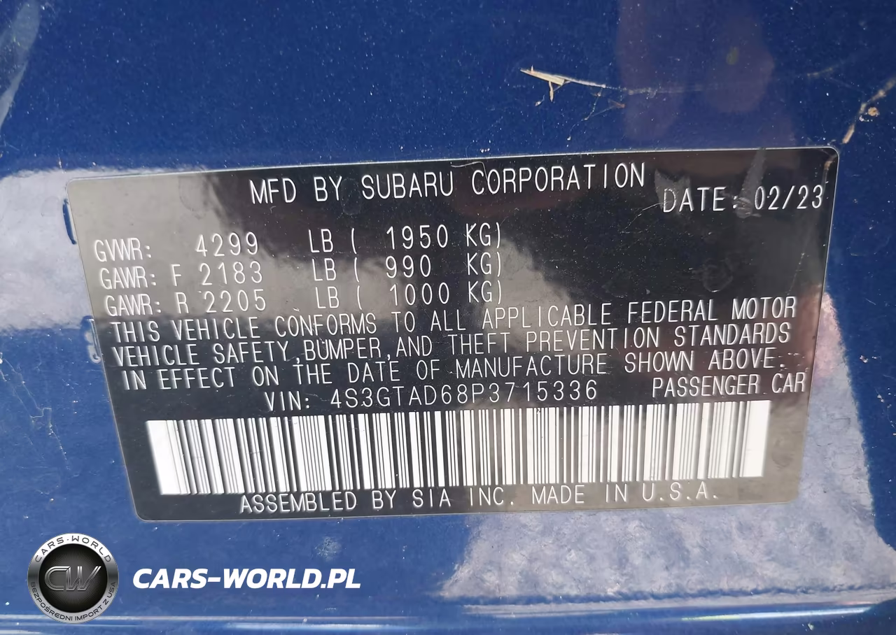 2023 Subaru Impreza Premium 5-Door VIN:4S3GTAD68P3715336 - 9