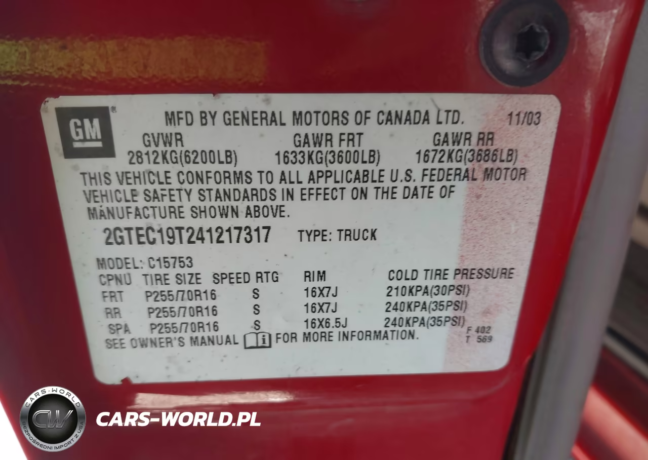 2004 GMC Sierra 1500 Slt VIN:2GTEC19T241217317 - 9