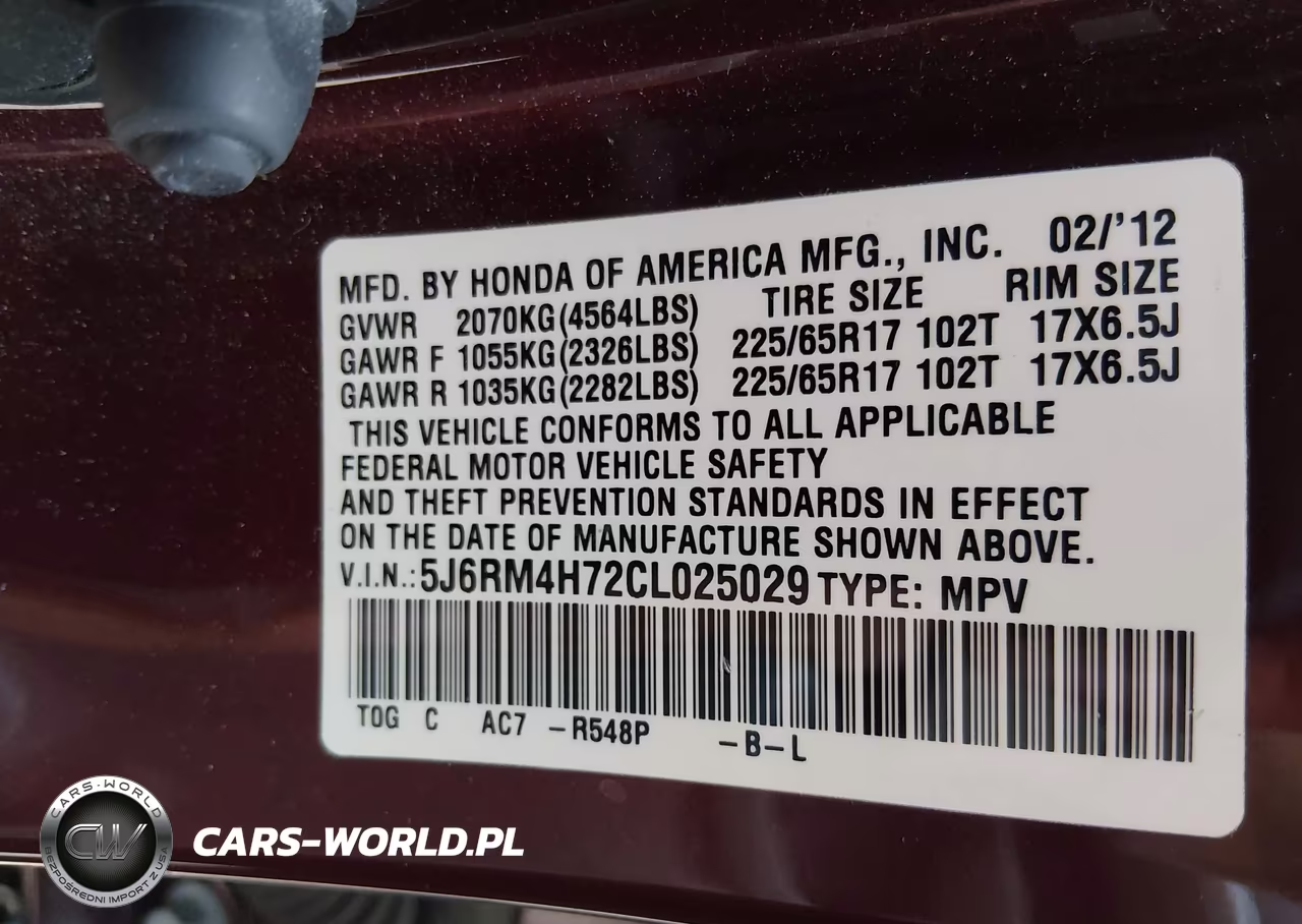 2012 Honda Cr-V Ex-L VIN:5J6RM4H72CL025029 - 9