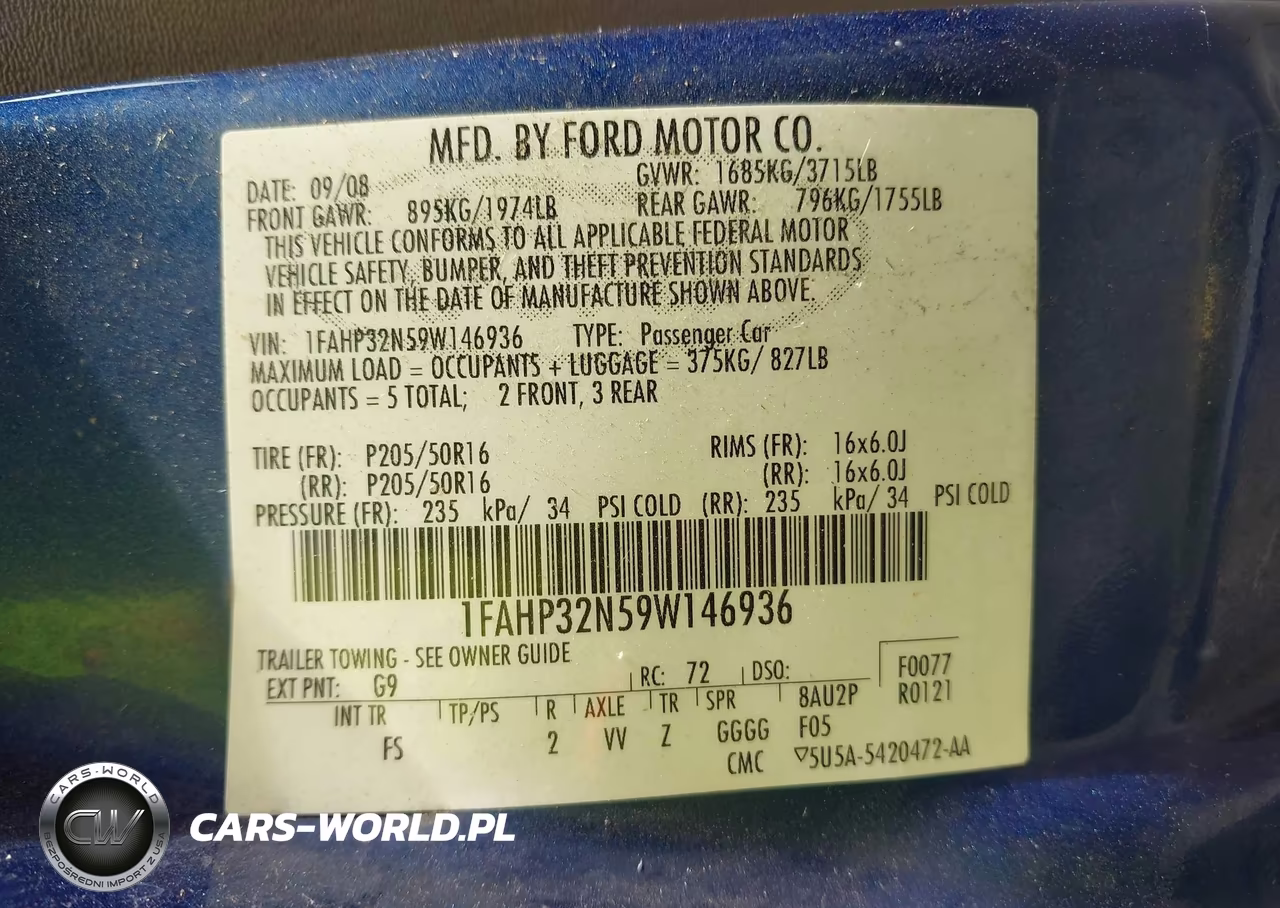 2009 Ford Focus Se VIN:1FAHP32N59W146936 - 9