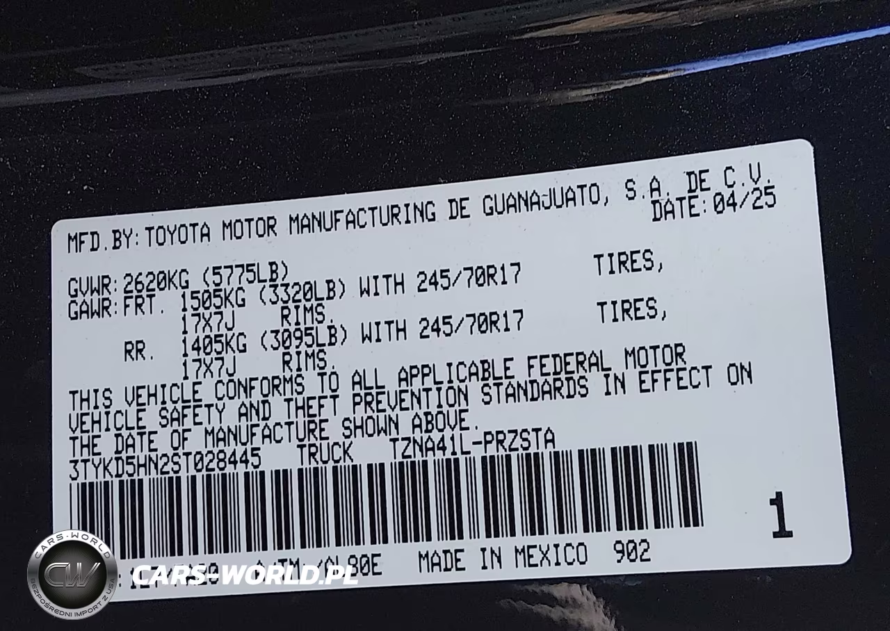 2025 Toyota Tacoma Sr VIN:3TYKD5HN2ST028445 - 9