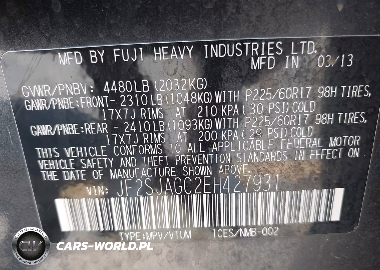 2014 Subaru Forester 2.5I Premium VIN:JF2SJAGC2EH427931 - 9